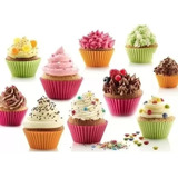 12 Moldes Silicon Capacillo Individual Cocina Cupcake Muffin