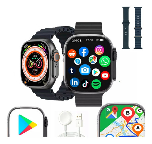 Smartwatch Dw89 Ultra 4g C/ Câmera, Chip, Wi-fi, Gps +brinde