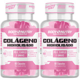 2x Colágeno Hidrolisado C/ Betacaroteno + Vit C 120 Cápsulas Sabor Pote Rosa