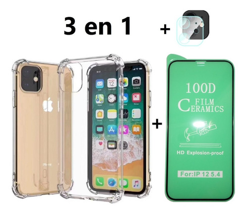 Estuche Para iPhone 12/mini +vidrio Cerámico + Vidrio Cámara