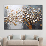 Cuadro Arbol Flores Canvas Artistico Sala Elegante 130x90 A3