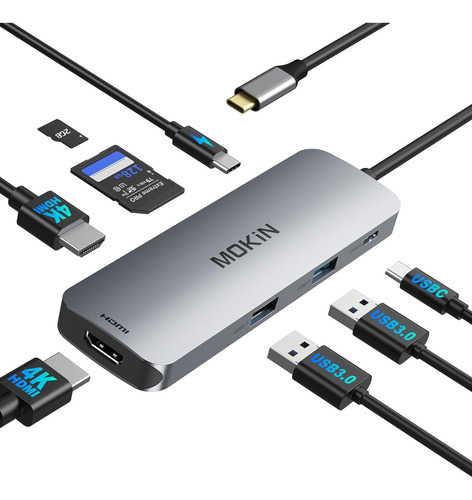 Estación De Acoplamiento Usb C, Adaptador Usb C Hdmi D...