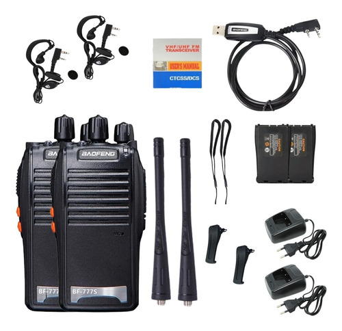 Kit 4 Radio Baofeng 777s Walkie Talk Comunicador + Cabo Usb