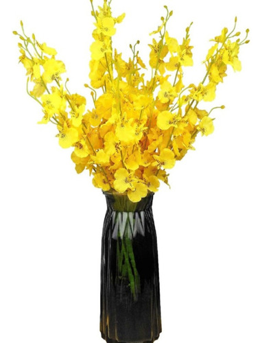 Orquídea Chuva De Ouro C/5 Galhos 95 Cm Arranjos Artificial