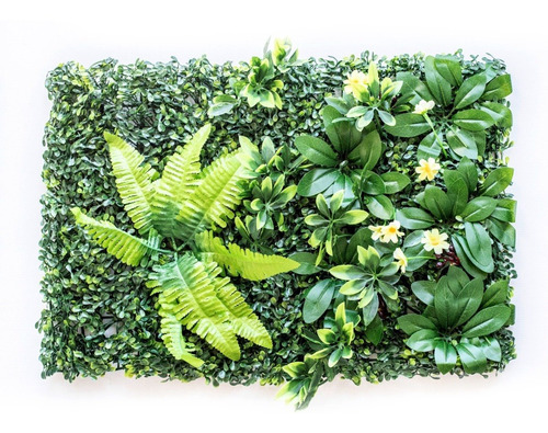 Jardin Vertical Artificial Muro Verde Con Helechos Y Flores