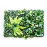 Jardin Vertical Artificial Muro Verde Con Helechos Y Flores