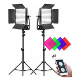 Paquete De 2 Kits De Iluminación De Video Led Bicolor Regula