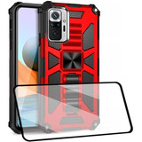 Kit Mica 9d + Funda Xiaomi Blindada Uso Rudo Esquinas Stand