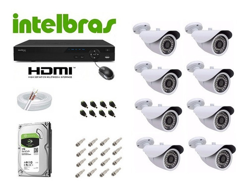 Kit Câmeras De Segurança Residencial Dvr Intelbras 1108 Hd