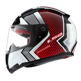 Casco Integral Moto Ls2 Ff 353 Rapid Extra Blanco Rojo Um