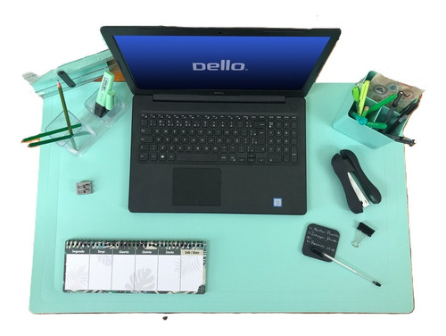 Mousepad Extra Grande Deskpad Dello 80x50 Wf Hard Mat Rosa Cor Verde Pastel