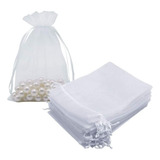 50 Bolsas Organza Tela Blanca 10x15 Cm.