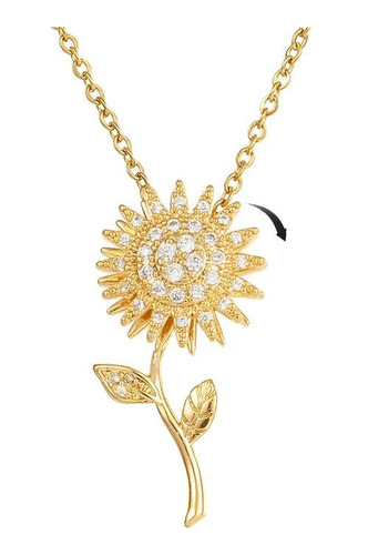 Collar Giratorio Girasol Zirconia Antistress+ Cajita Regalo