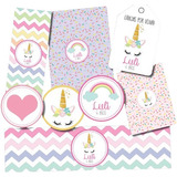 Kit Imprimible Personalizado Unicornio Candy Deco Invitacion