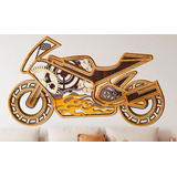 Cuadro Decorativo Motocicleta Moto Madala En Madera 