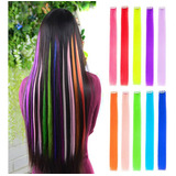 10 Unids Clip En Pelo Sintético 55cm Recta Multicolor