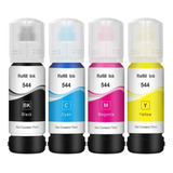 Pack 4 Tintas T544 Para Epson Ecotank Con Boquilla 70ml