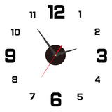 Reloj De Pared Negro De 40 Cm, Silencioso, Sin Taladros, 3d,