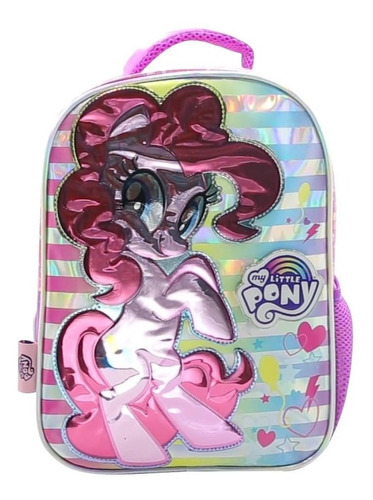 Mochila My Little Pony Para Niñas Pinkie Pie Metalizada