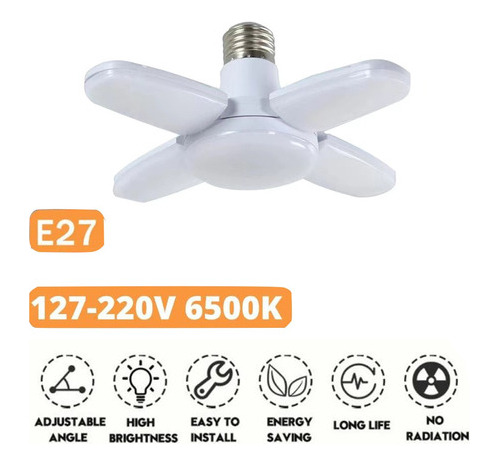 Ventilador De Lámpara Económico Petala Led E27 Plegable De 2