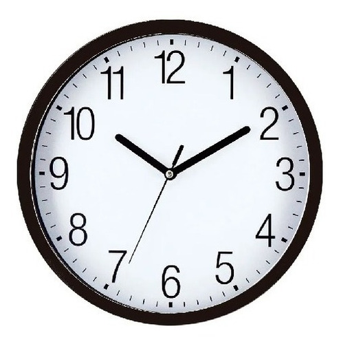 Reloj Pared Clasico Analógico Negro 25 Cm Moderno Minimalist