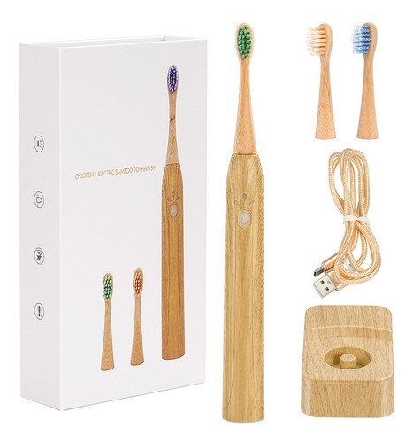 Cepillo D/dientes D/bambú Eléctrico Inteligente Impermeable