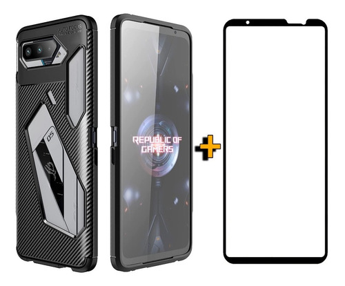 Case P Rog Phone 5s Geométrica + Película Frontal 3d Premium