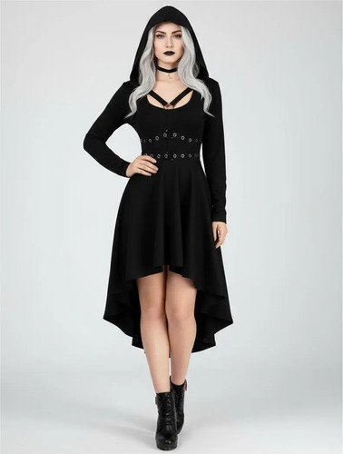 Vestido Asimetrico Gorro C/arnes Hoddie Capucha Tallas Plus