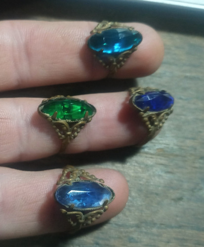 2 Antiguos Anillos Dama Retro Vintage Años 60 S/uso 