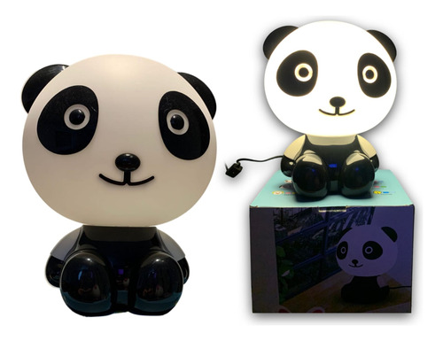 Lampara Velador Oso Panda A Corriente Con Interruptor 