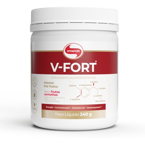 V-fort Vitafor - Pré Treino Intenso Frutas Vermelhas 240g 