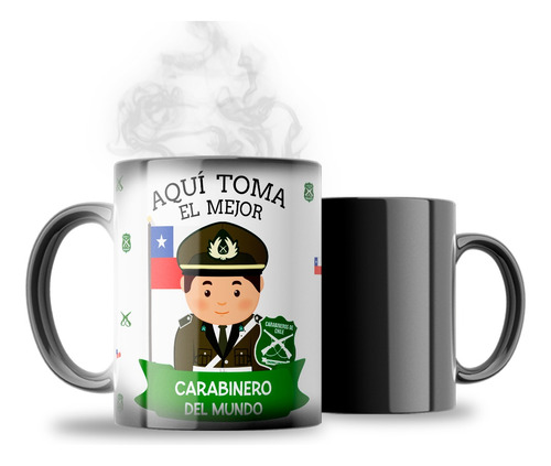 Tazón Taza Mágica Carabineros De Chile (rangos Varón)