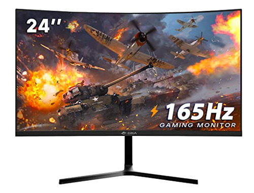 Monitor Curvo Para Juegos Crua De 24 Pulgadas, 144 Hz/165 Hz