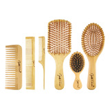 (a) Cojín De Bambú Wood Combs Healthy Paddle Scalp Cepillo