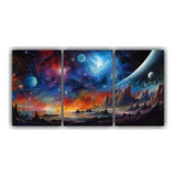 150x75cm Set 3 Canvas Composicion Estrellados Abstract