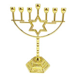 Candelabro Metálico Para Hanukkah, Portavelas Hexagonales Pa