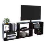 Rack De Tv Mueble Organizador 6 Compartimientos 2 Modulos