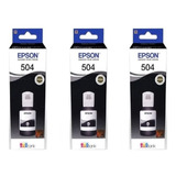 Kit 3 Tinta Epson T504 Para T504120-al L6171 L4160 L6161