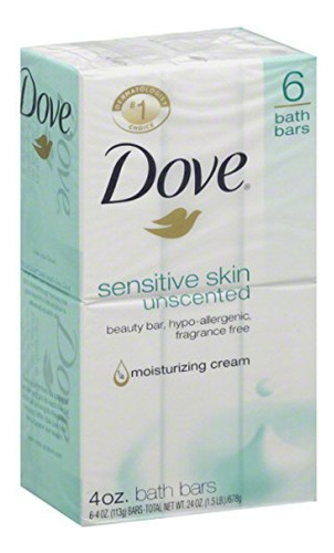 Barras De Baño Dove Sin Perfume Pack De 6 Para Piel Sensibl