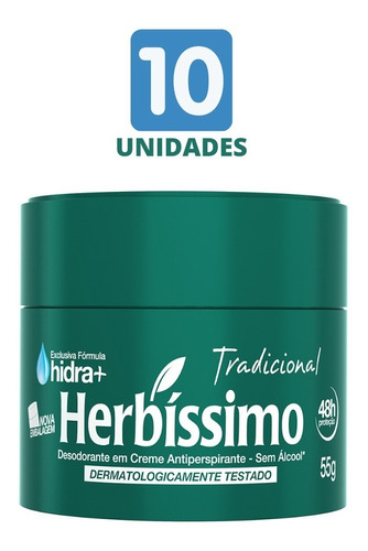 10desodorante Creme Antitranspirante Tradicional Herbissimo 