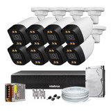 Kit 8 Câmeras Segurança Color 1080p Dvr 16 Ch Intelbras 3tb