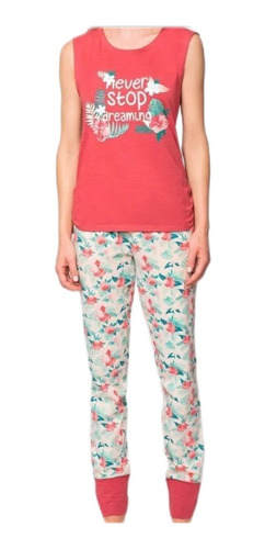 Pijama Cotton Estampado Never Stop Lady Genny