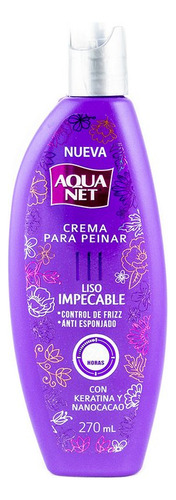 Crema Para Peinar Liso Impecable Aqua Net Keratina Y Nanocac