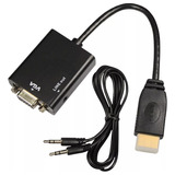 Cabo Conversor Adaptador Hdmi Para Vga Com Saída P2 Áudio