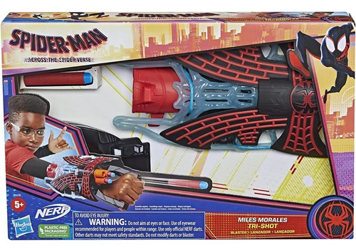 Nerf Spiderman Miles Morales Tri Shot Lanzador Orig Replay