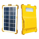 Cargador Batería Panel Solar Portátil Luz Led Banco Energía Color Amarillo