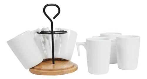 Set 6 Tazas De Espresso 150 Ml Con Rack