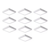 Foco Led 18w Cuadrado Sobrepuesto 22x22 Luz Calida 220v X10