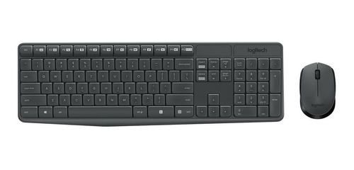 Combo Teclado E Mouse Sem Fio Logitech Mk235 Usb Abnt2 Preto