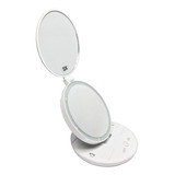 Espejo Para Maquillaje Con Luz Led Plegable Aumento 5x E156